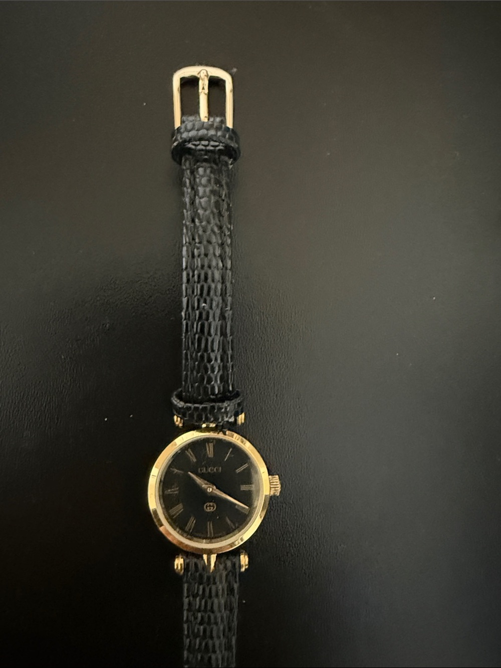 Authentic Gucci Black and Gold Women's Dress Watch